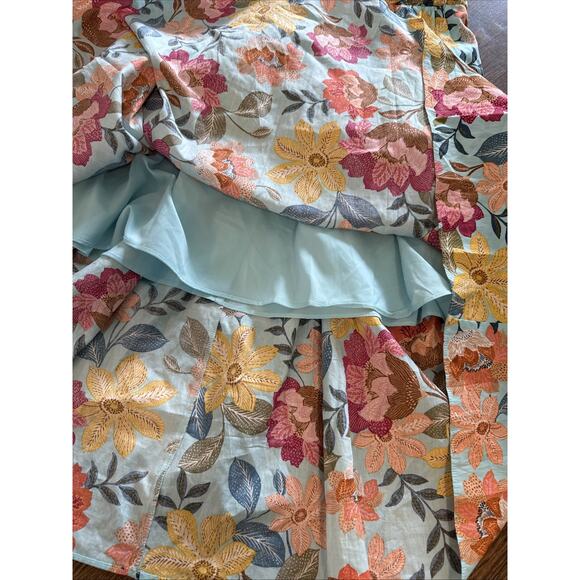 Vince Camuto Dress Womens 12 Blue Floral Halter Neck Fit and Flare Lined Pockets - Picture 10 of 12